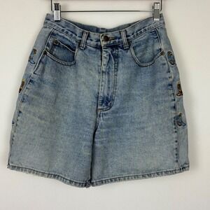 VTG Nuovo County Seat Womens Denim Shorts SZ 9/10 High Rise Cowboy Boots Y2K 90s